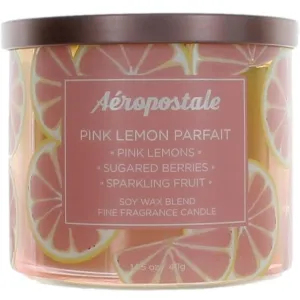 Aeropostale Candle Pink Lemon Parfait - Soy Wax Blend 3 Wick Scented, 14.5 oz