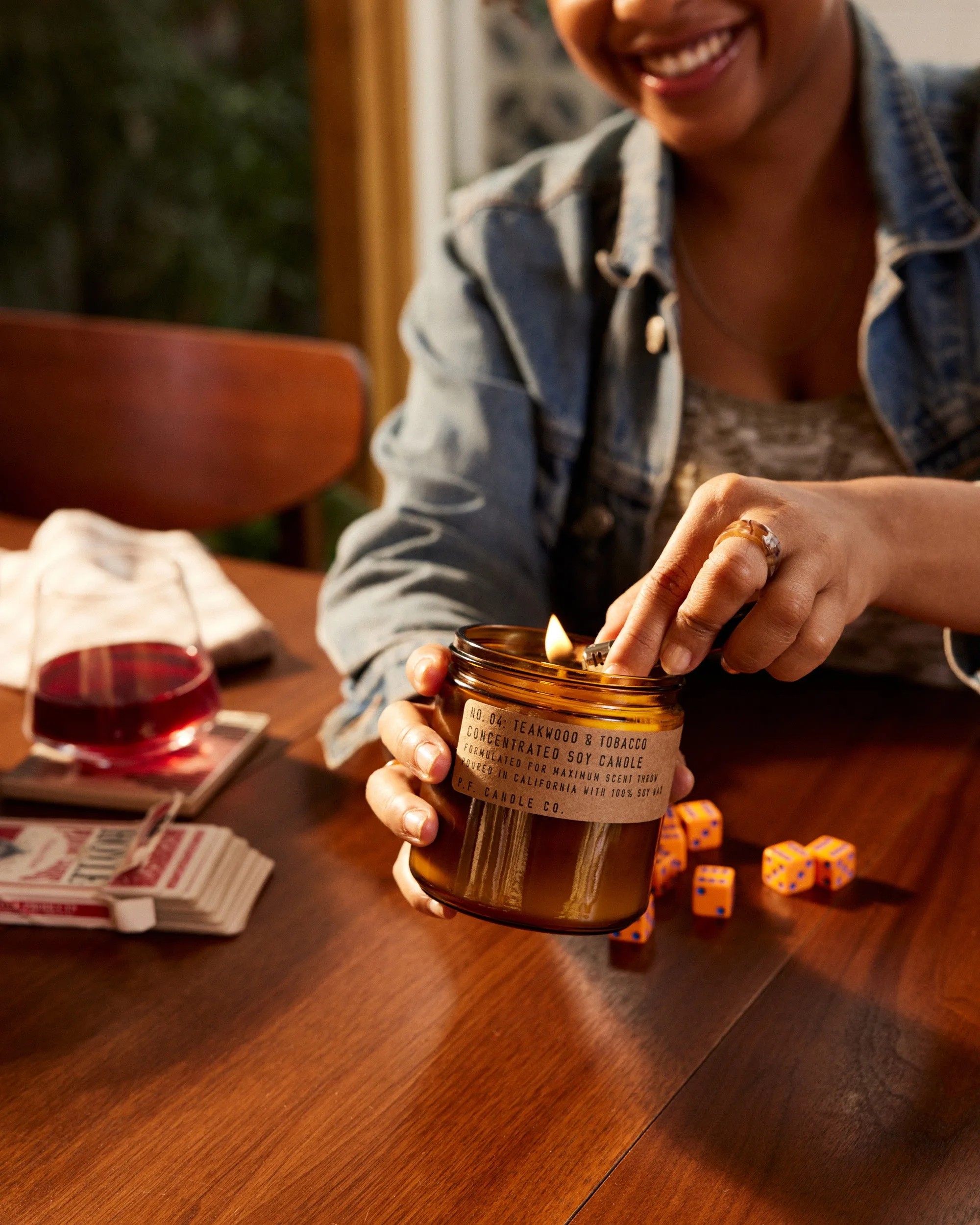 P.F. Candle Co. 12.5oz Large Concentrated Candle - Teakwood & Tobacco